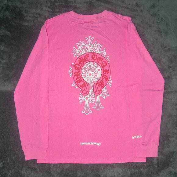 Chrome Hearts Long Sleeve T Shirt Pink Size Small - Picture 1 of 11